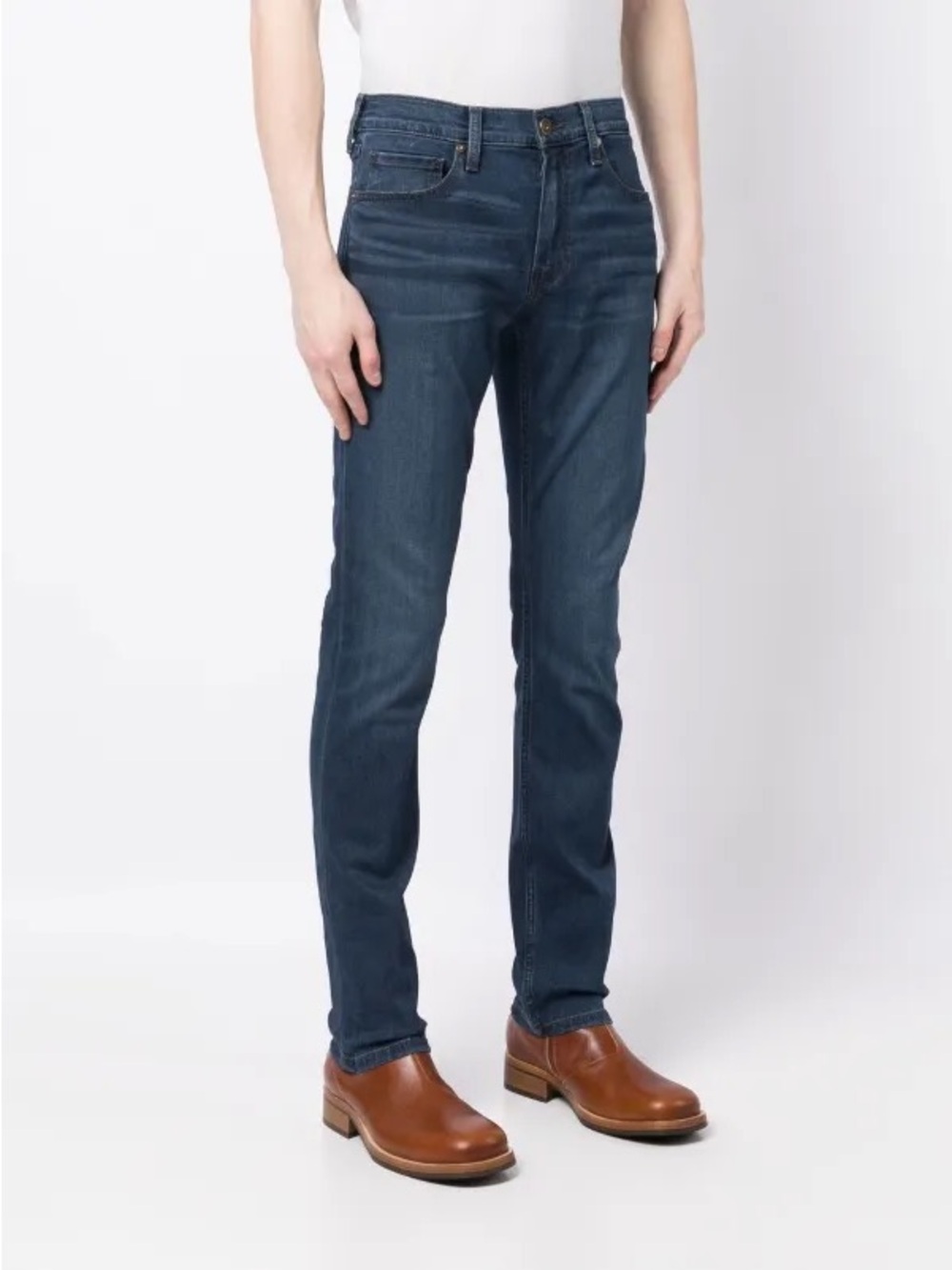 PAIGE Slim Fit Jeans in Dark Blue Wash